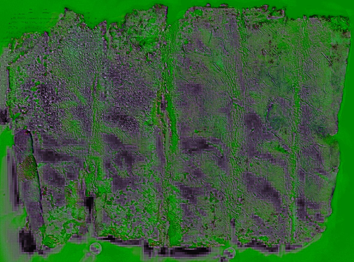 Tablette dépliée et traitée par RTI (Antoine Cazin, la Fabrique de patrimoines en Normandie, 2023)