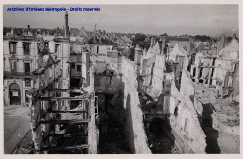 Rue Bannier en ruine : vue en hauteur (AMO, 3Fi232)