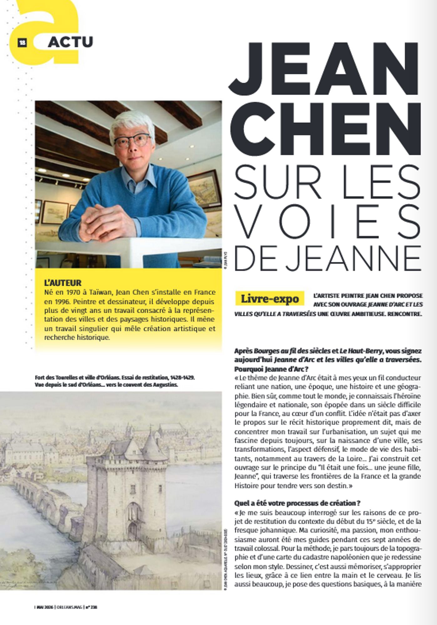 "Jean Chen, sur les voies de Jeanne", Orléans Mag n°238