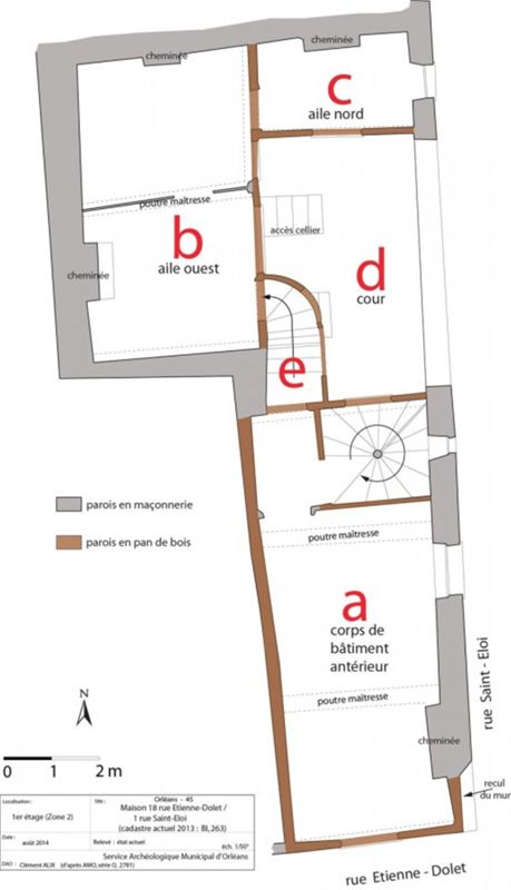 Plan de la maison 18 rue Etienne-Dolet/1 rue Saint-Eloi.