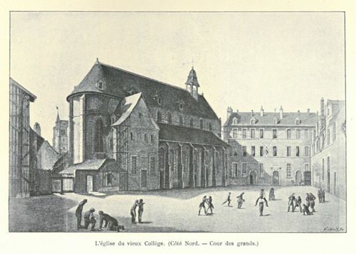 Église Saint-Samson vue depuis la cour du Collège (Salmon 1841)