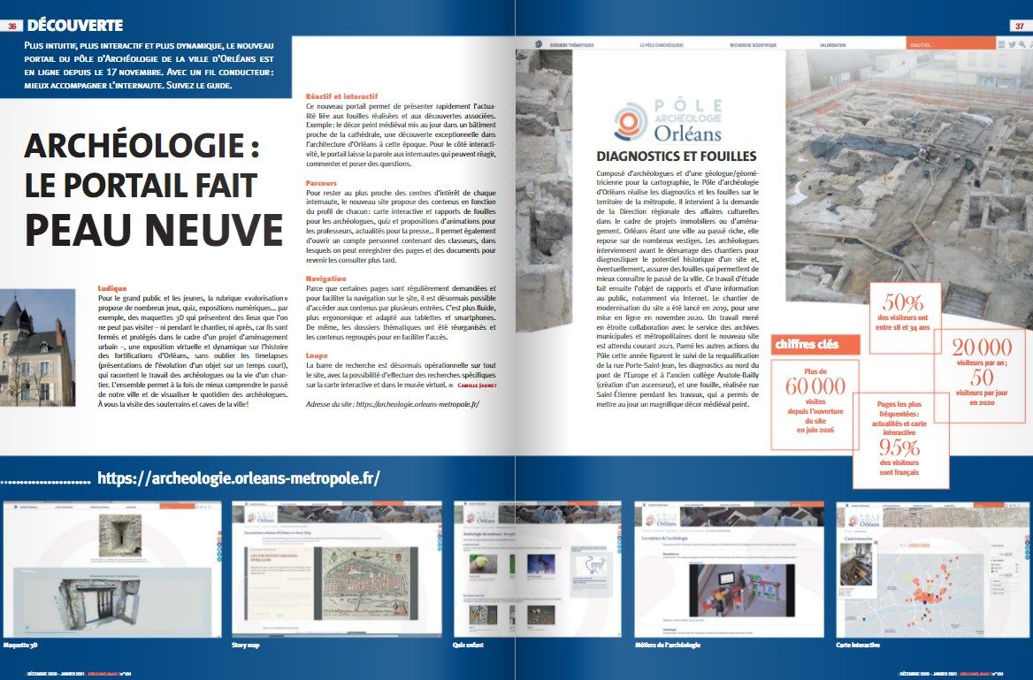 Archéologie : le portail fait peau neuve dans l'Orléans Mag n°184