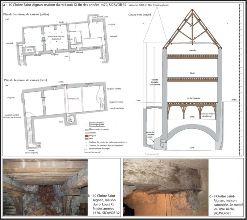 Exemple de celliers à plafond médiévaux, 15e siècle à Orléans (crédits : Pôle d'archéologie, 2017)