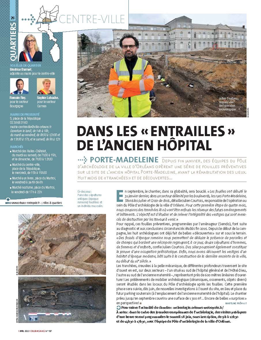 "Dans les entrailles de l'ancien hôpital", dans l'Orléans Mag n°197