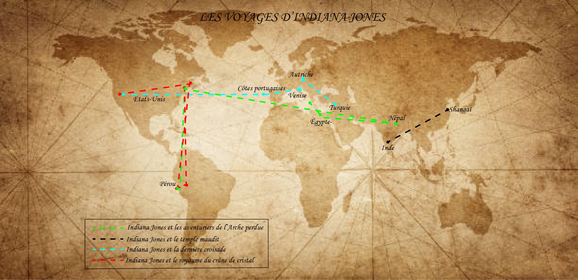 Indiana Jones parcourt le monde.